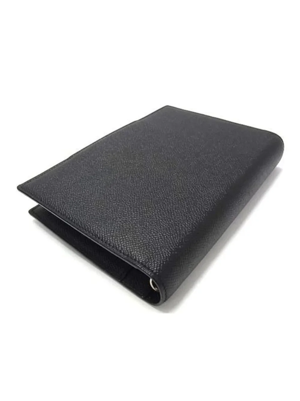 Bvlgari Leather 6 Hole Notebook Cover Schedule Book a Dos Address Black Agenda